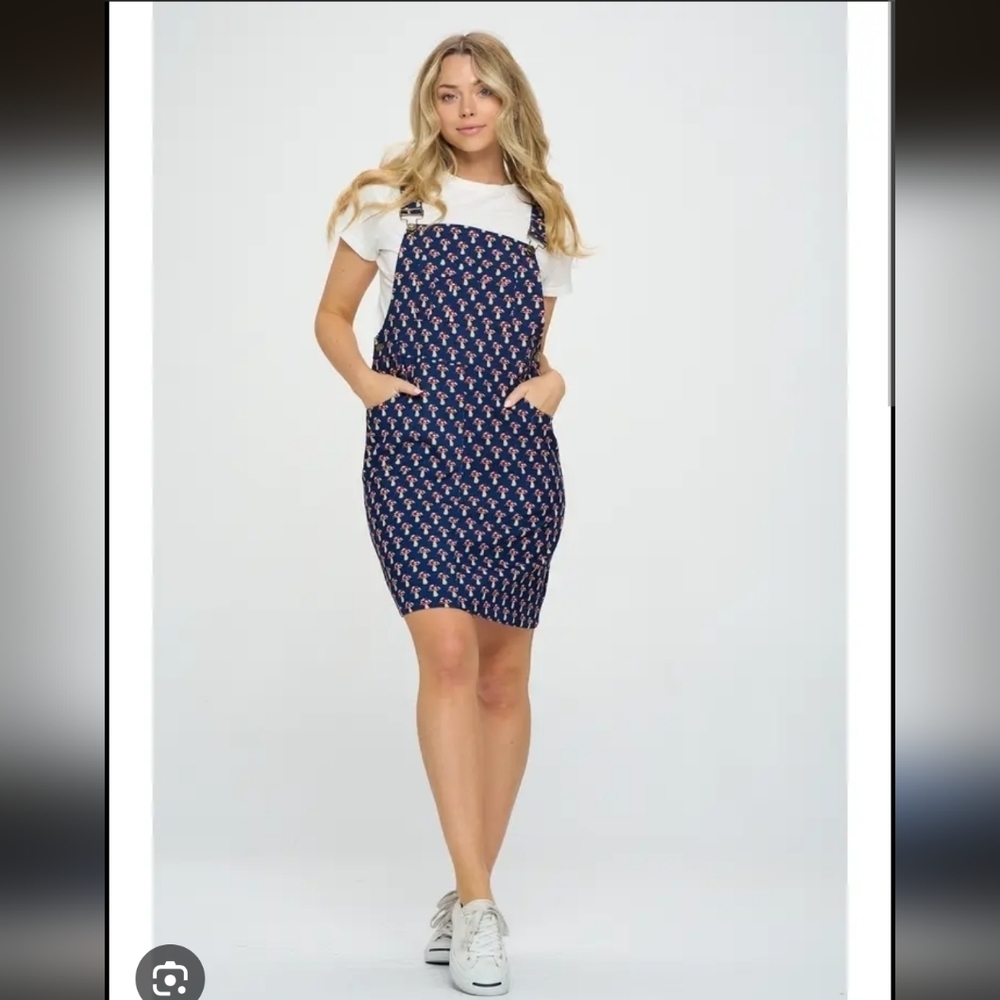 Corduroy Mushroom Overall Dress